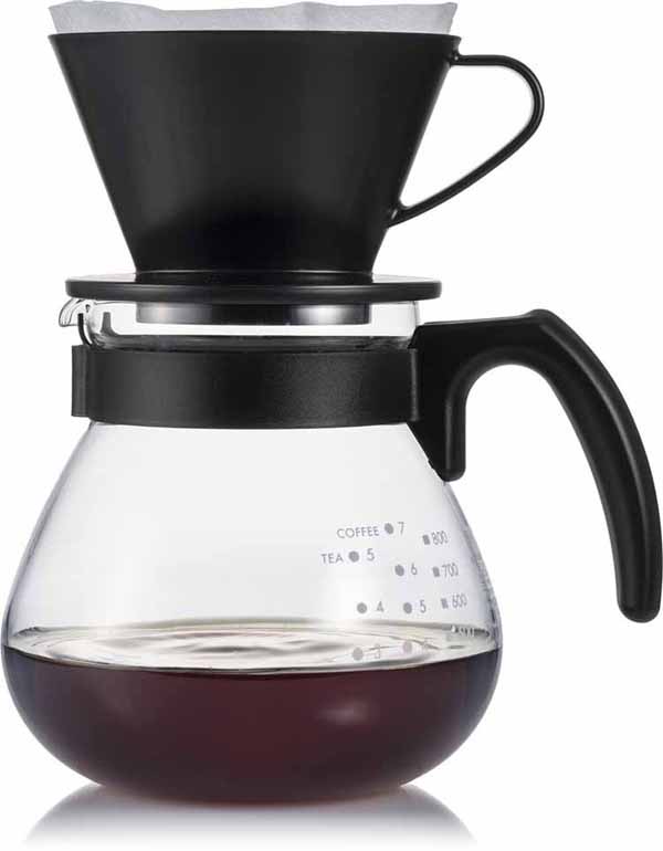 ハンドドリップ大容量手軽ハリオ家庭用珈琲コーヒーポットドリッパー電子レンジOKHARIOコーヒーセット日本製テコドリッパーセット 