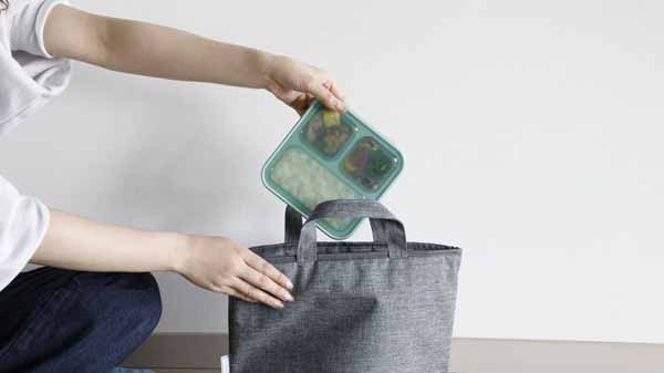コンパクト弁当箱おしゃれワンプレート設計かばんに入れやすいシービージャパンCBJ抗菌仕様縦置きFOODMAN薄型ランチボックス汁漏れ防止薄型弁当箱抗菌フードマン500 