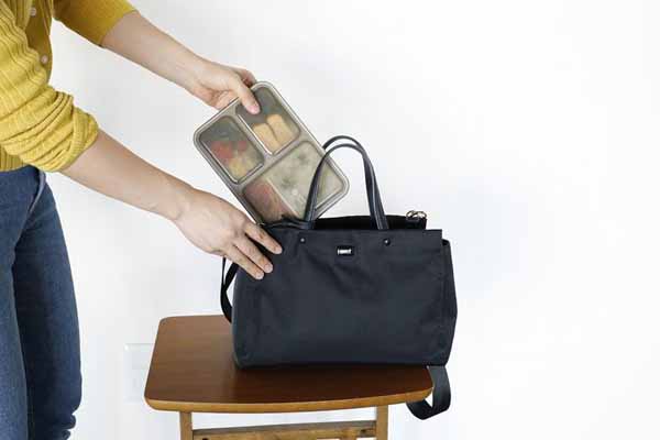 コンパクト弁当箱おしゃれワンプレート設計かばんに入れやすいシービージャパンCBJ抗菌仕様縦置きFOODMAN薄型ランチボックス汁漏れ防止薄型弁当箱抗菌フードマン600 