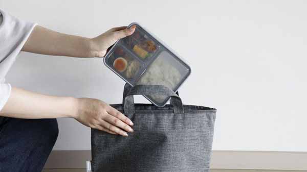 コンパクト弁当箱おしゃれワンプレート設計かばんに入れやすいシービージャパンCBJ抗菌仕様縦置きFOODMAN薄型ランチボックス汁漏れ防止薄型弁当箱抗菌フードマン600 
