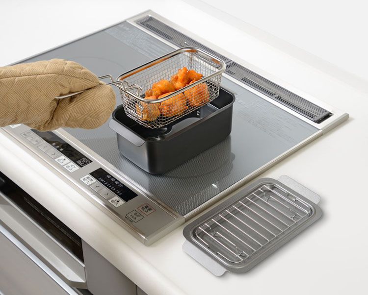 揚げ物天ぷらオイル料理油回り冷凍食品すっきり収納コンパクトお手入れ油料理揚げ物四角鍋セット【セット品】ポコフリットIH対応角型揚げ鍋（アミ付）＆ポコフリット角型揚げざる 