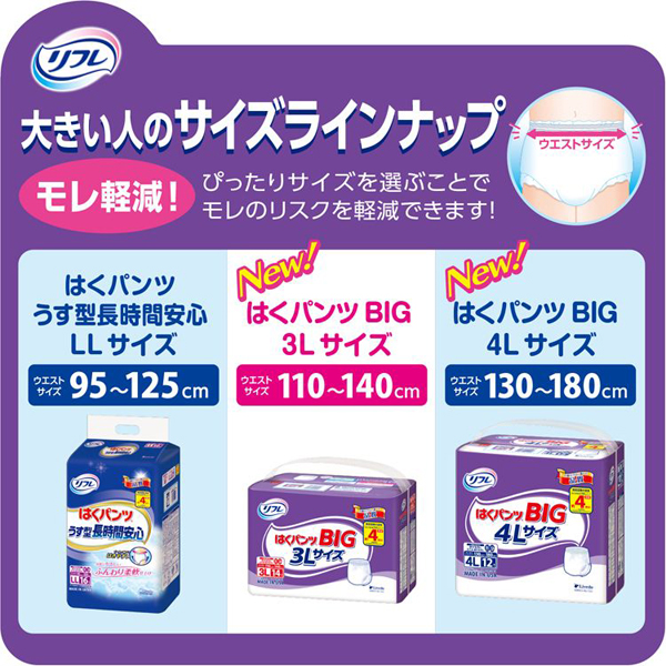 Livedo介助パンツタイプビックサイズ３エルサイズゆとりもれにくい医療費控除対象品介護用紙パンツリブドゥ大人用おむつリフレはくパンツBIG3Lサイズ14枚入り 