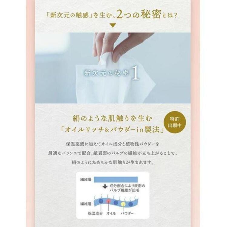 河野絹雲保湿ティッシュボックスやわらかい3枚重ね新保湿ティシュ　絹雲BOXティシュ130組(3枚重ね) 
