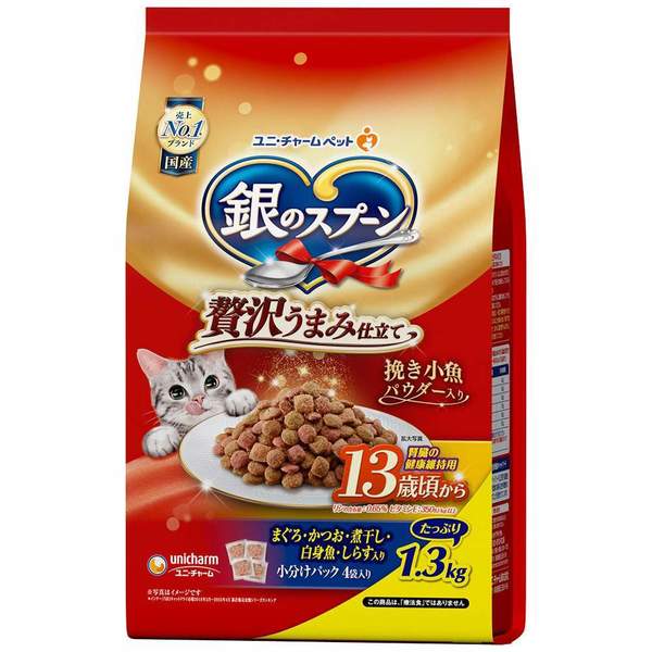 キャットフード 銀のスプーン 6個セット ペットフード 猫 国産生かつおin 1.0kg 1.05kg 贅沢うまみ仕立て 1.5kg 1.3kg 1.4kg | ユニ・チャーム ペットケア | 08