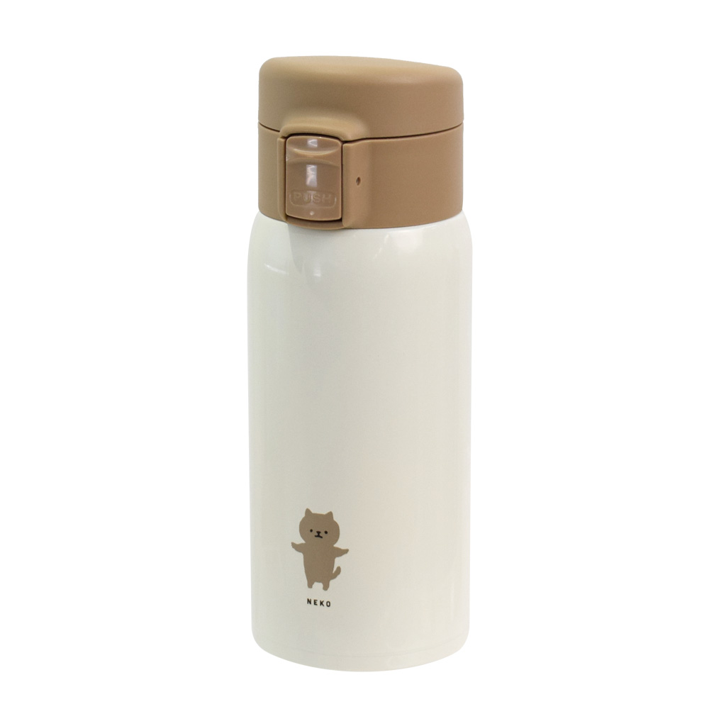 サブヒロモリ 水筒 350ml ワンタッチ 保冷 保温 ステンレスボトル ムームー ステンレスワンプッシュボトル 391101 (B ...