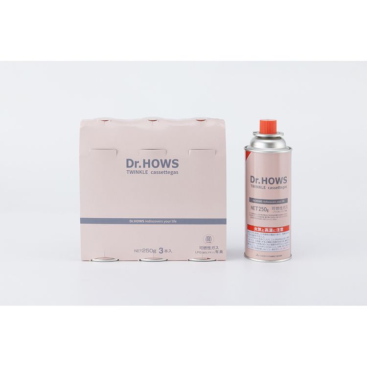 コンロミニコンロデザインコンロ防災アウトドアガスボンベガス３本セットエココンロ250gDr.HOWSカセットボンベ3PセットTHTTS 