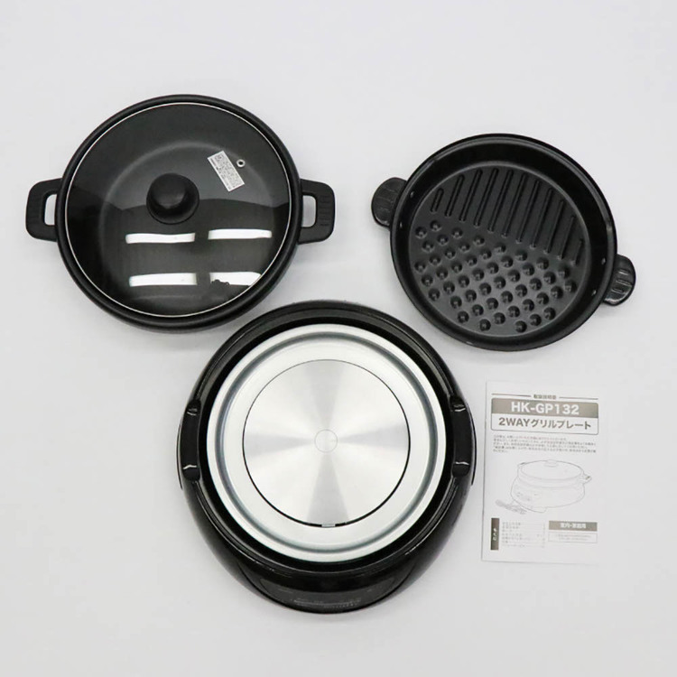 2WAYグリルプレート1台2役着脱プレート鍋料理焼き料理ハイパワー1300W無段階温度調節機能着脱プレート深鍋プレートグリルプレート2WAYグリルプレート 