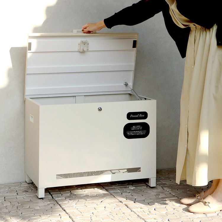 宅配ボックスMOJYUモジュおしゃれ北欧風組立品取り付け簡単ガルバナイズド処理Amatoアマート【Amato（アマート）】ベンチ収納宅配ボックスMOJYU 