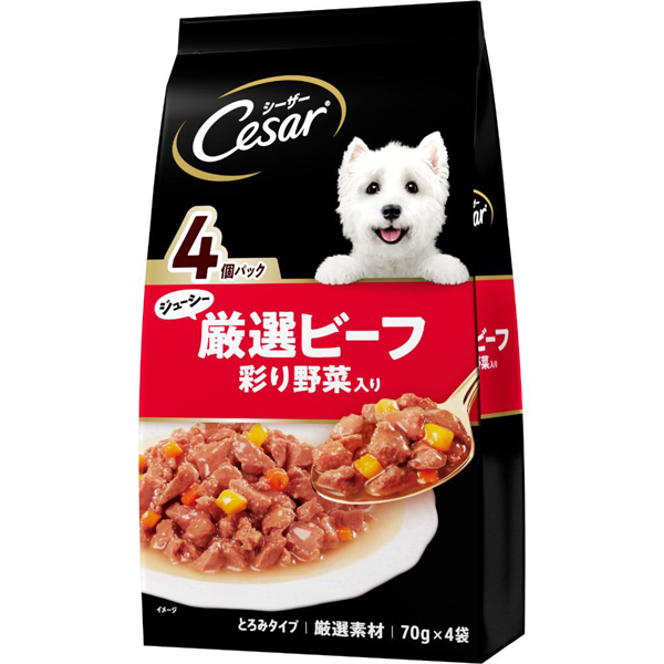 シーザー ドッグフード Cesar パウチ ささみ/ビーフ/白身魚 70g×4袋