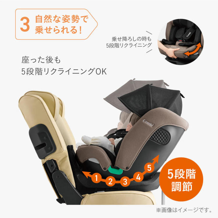 おでかけチャイルドシートコンビ10才頃まで使えるロングユースR129ISOFIX固定回転コンパクトクルムーヴロングR129エッグショックEAコンビ 