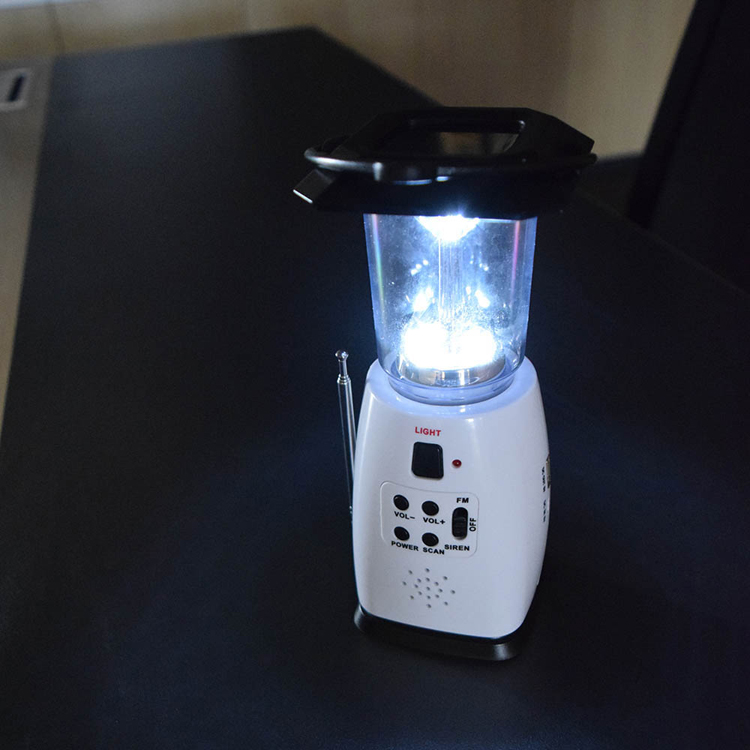 ランタン防災ラジオ充電器警報ブザー付き手回しソーラー防災グッズ緊急スマホ充電停電アウトドアキャンプ充電災害ワイドFM付き防災LEDランタンホワイト 