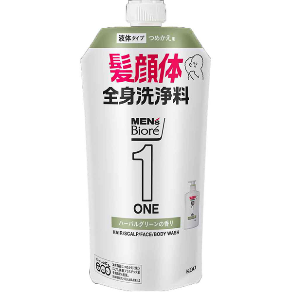 Biore メンズビオレ ONE オールインワン 全身洗浄料 詰め替え 340ml 髪