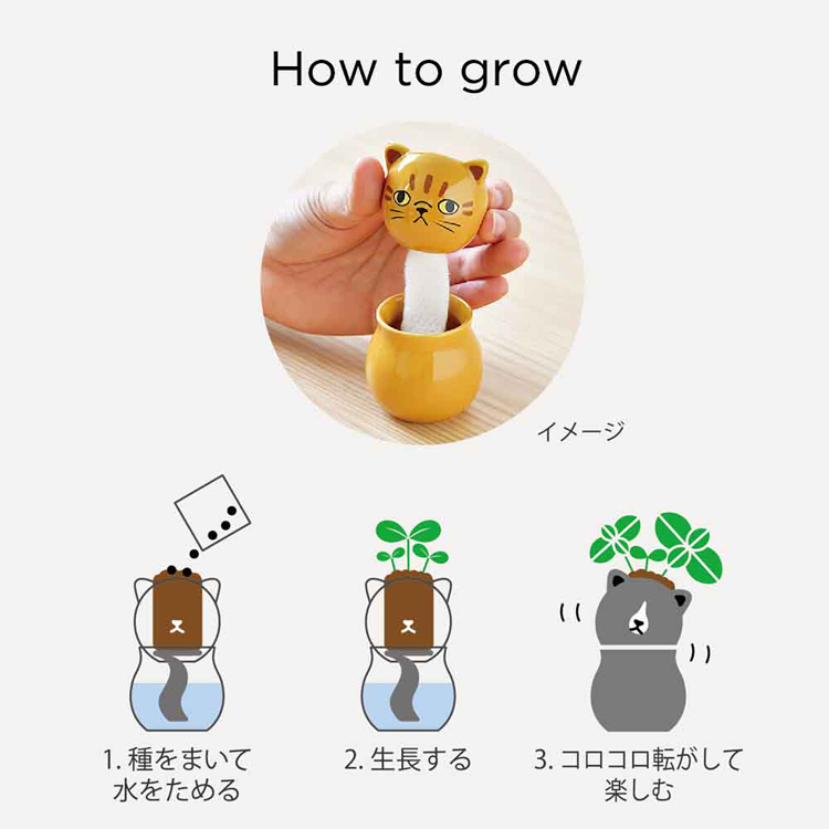 栽培キット ミント バジル ワイルドストロベリー コロコロ キャット