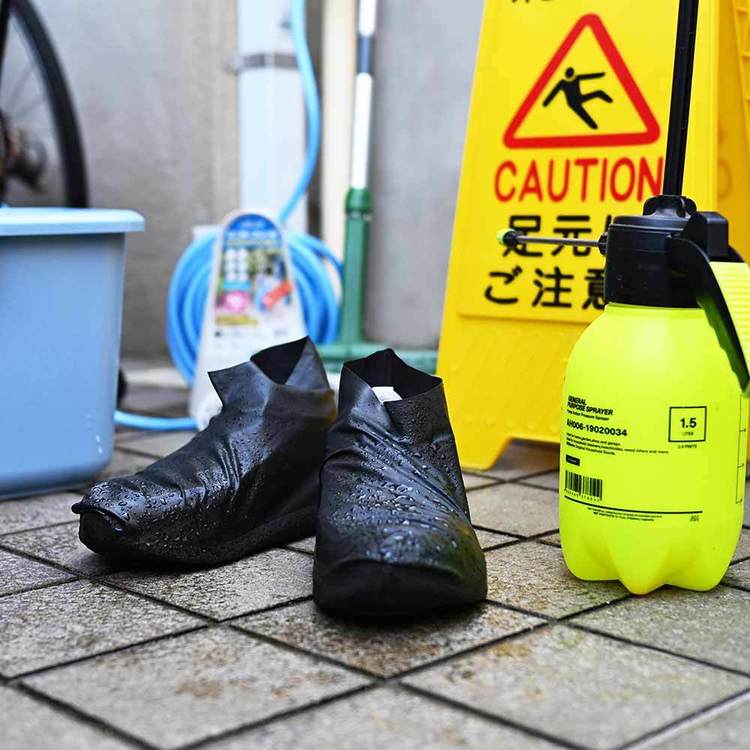 シューズカバー防水シューズカバー靴カバー天然ゴム足カバーBSE雨具天然ゴムシューズカバー1Pキタヤマ