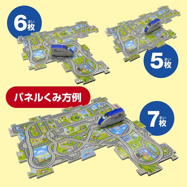 新幹線鉄道パズル知育電車のりものギフトプレゼントパネルワールド玩具パネルワールド　走る！新幹線E7かがやき増田屋コーポレーション 