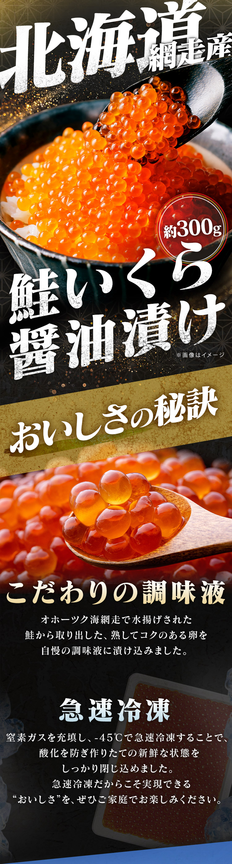 いくら 醤油漬 北海道 網走 オホーツク 化粧箱 コク いくら醤油漬