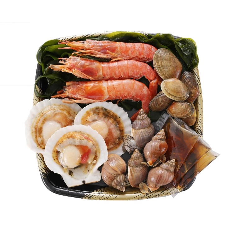 鍋北海道ほたてつぶ貝あさりえびわかめ塩北海道郷土鍋「貝だし」海鮮鍋 