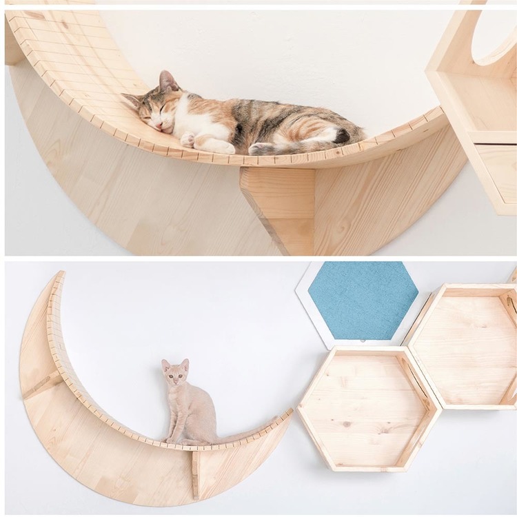 キャットウォークキャットステップ猫用品ペット用品猫家具猫ベッド壁掛けペット共生猫部屋月LUNA長彩株式会社 