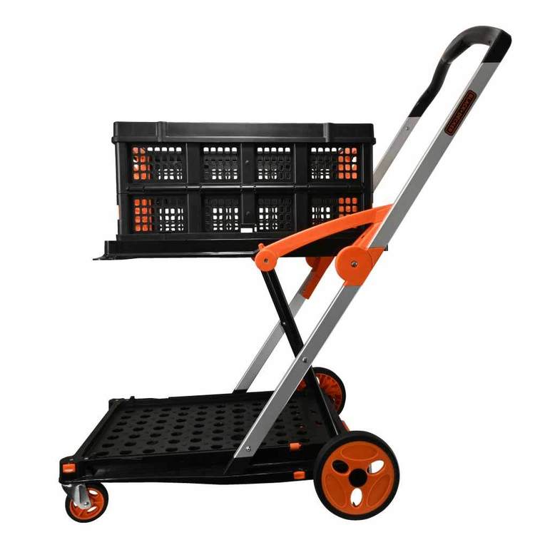 カートBLACK＆DECKER折りたたみ式2段式BOX付ブラックアンドデッカー折りたたみ式2段カートBOX付き黒×オレンジ 