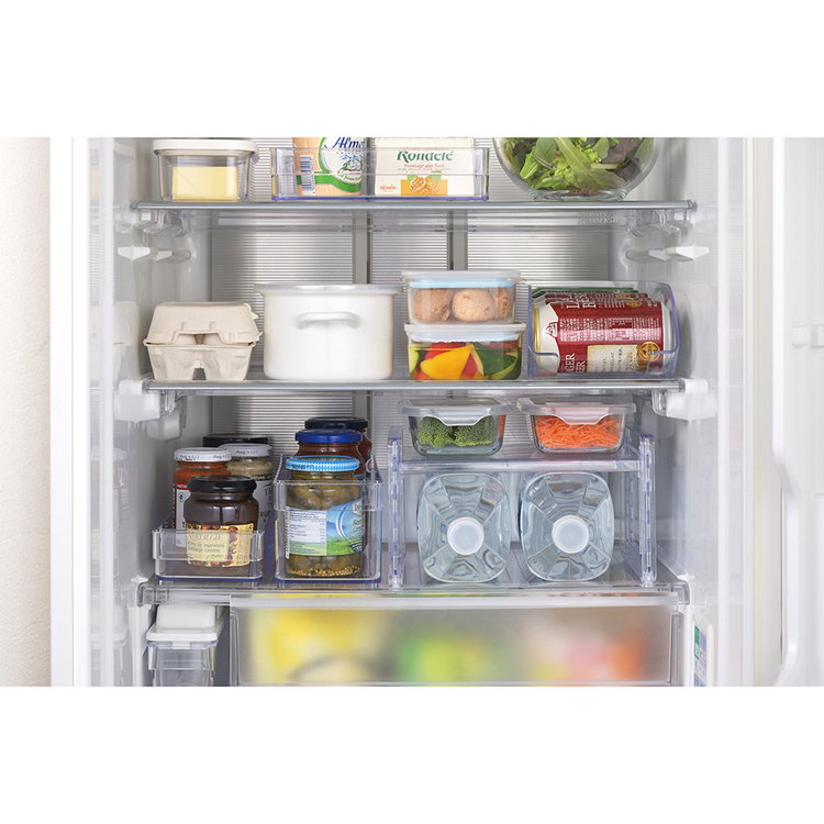 収納棚伸縮スライドラック省スペース小物整理組立簡単調節可能冷蔵庫収納棚伸縮式クリアブルーリバティーコーポレーション 