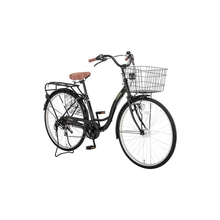 自転車軽快車リング錠・オートライトライト装備フロントバスケット装備6段変速26インチ【完成品】CR-S266Aオオトモ 