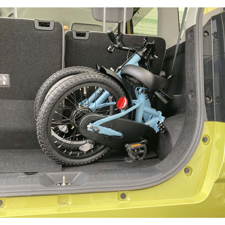自転車 18インチ オリーブ ブルーグレー 収納 おでかけ(完成車