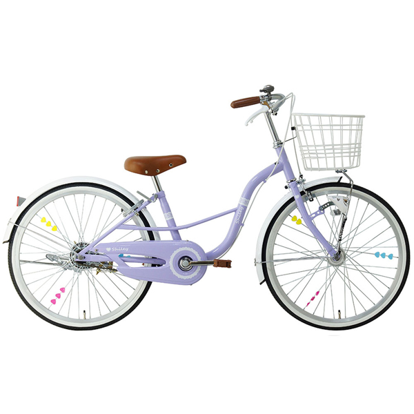 自転車 22インチ ラベンダー ライトグリーン オートライト ハート