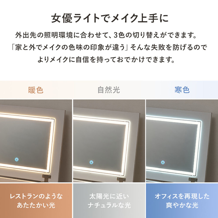 テーブル化粧台メイクテーブル鏡台収納ドレッサーメイク収納コンパクトドレッサーシンプルドレッサーインテリア家具メイク台ドレッサーホワイト 