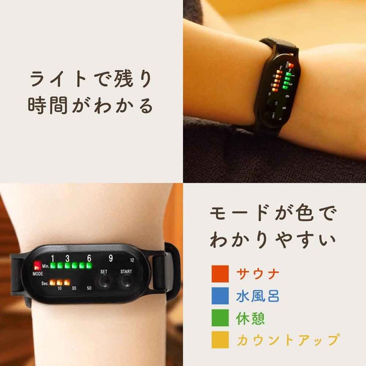 タイマー リストバンド サウナグッズ 防水 ととのいタイマー （サウナ