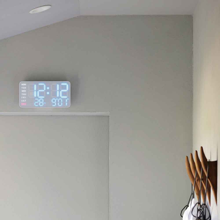 デジタル時計置き時計掛け時計目覚まし時計室温計LEDアラームインテリアカレンダーおしゃれLEDCLOCKCieloSLOWER 