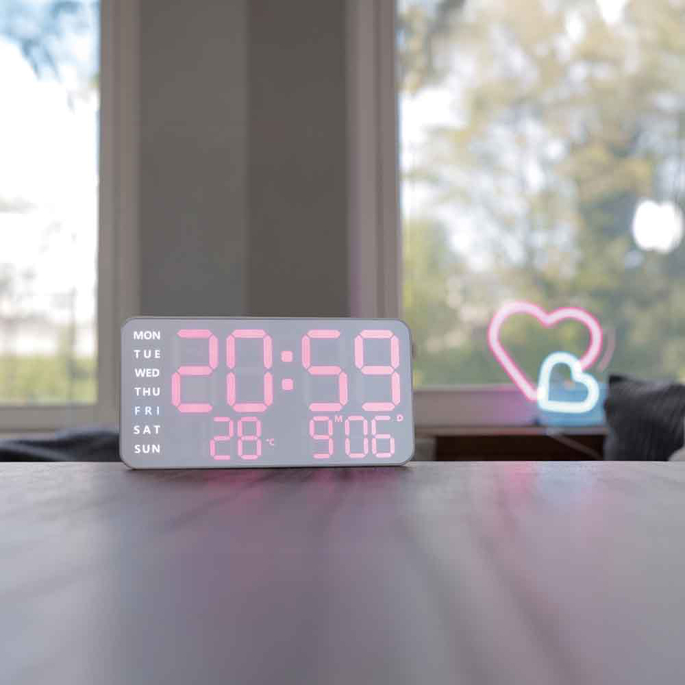 デジタル時計置き時計掛け時計目覚まし時計室温計LEDアラームインテリアカレンダーおしゃれLEDCLOCKCieloSLOWER 