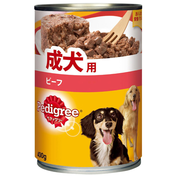 ペディグリー ドッグフード Pedigree 成犬用 缶 ビーフ/チキン 400g P1