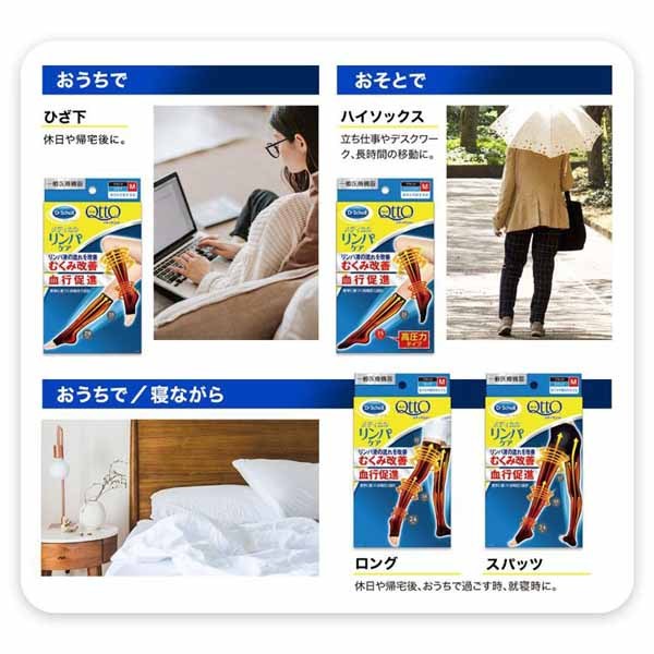 着圧ソックスQttoおうちでメディキュットロングMブラック 