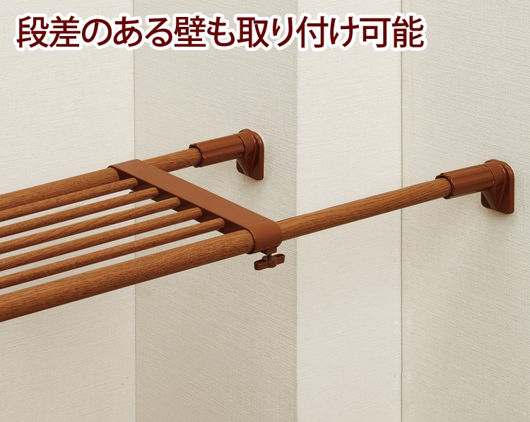 木調強力伸縮棚 H-J-UP113 ダークブラウン アイリスオーヤマ