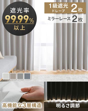 多機能カーテンセット【100×135cm】商品画像