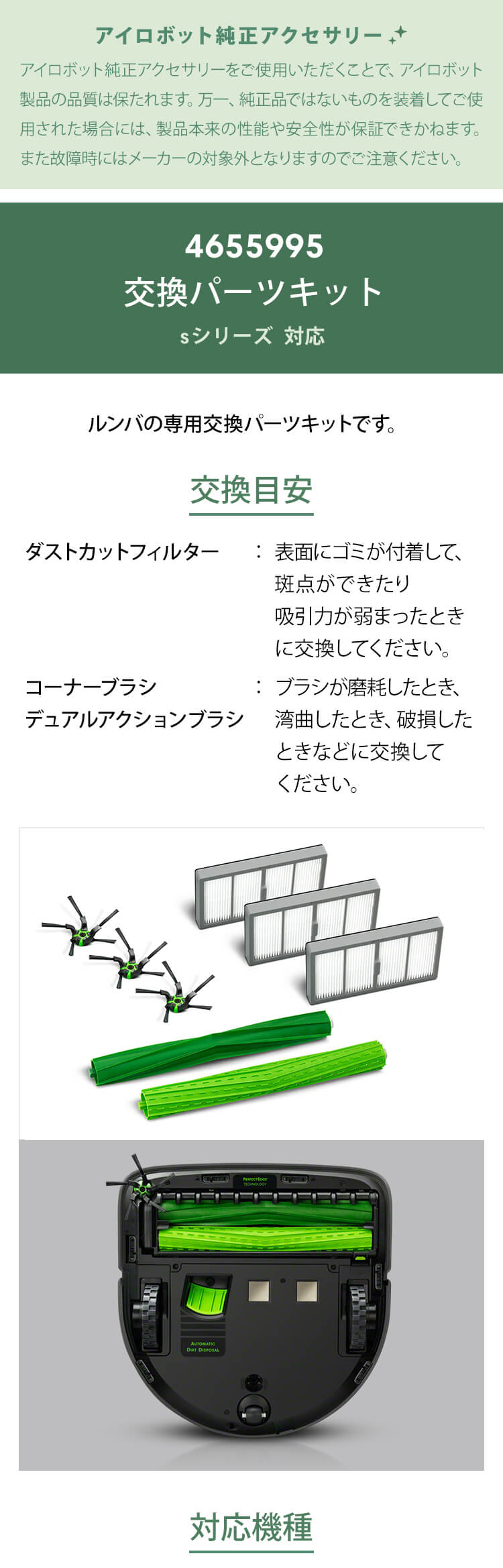 P10+送料無料) アイロボット 公式 交換パーツキット 4655995 ルンバ