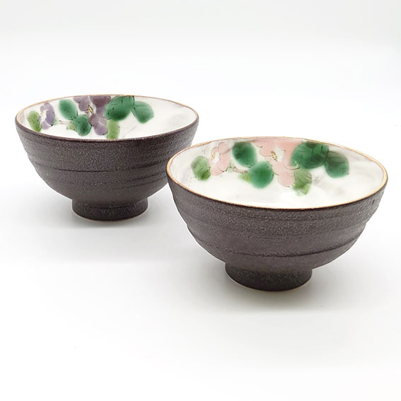 萩陶苑（SHUTOUEN） 萩焼 レモネード 飯碗ペア 木箱入 お茶碗 夫婦茶碗
