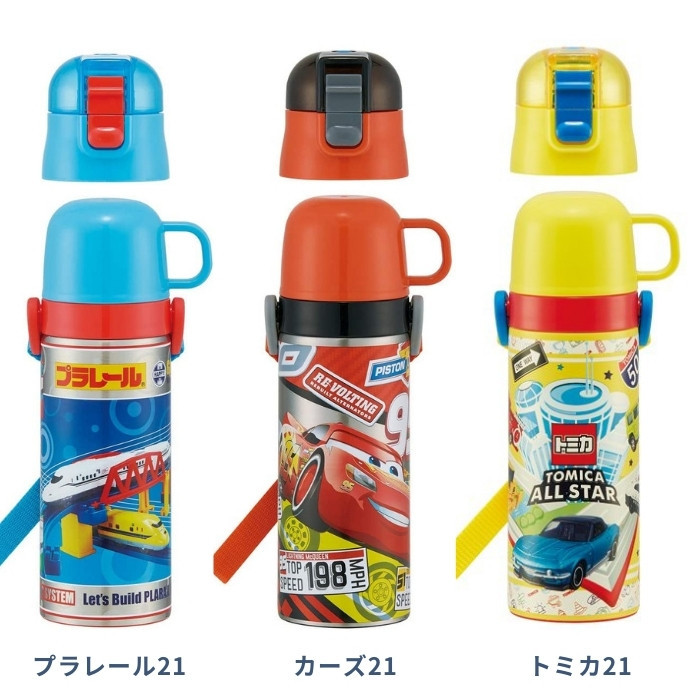 スケーター 水筒 キッズ 2way ステンレス 直飲み コップ付 贅沢 子供 スポンジブラシプレゼント ボトル 470ml Skdc4 保冷 超軽量 肩掛け Toku ランチグッズ 保温