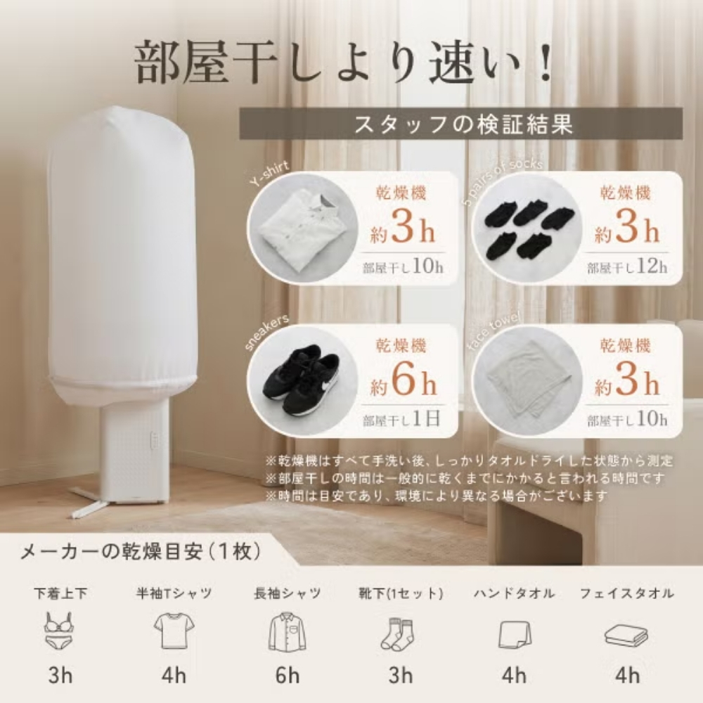 GDT sology ポータブル衣類乾燥機 CDS5601WH 乾燥機 持ち運び 小型