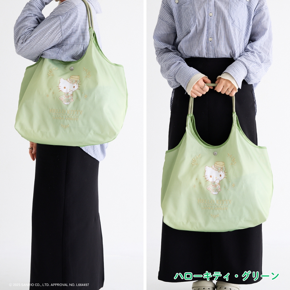 りーちゃん様お約束品　ローラアシュレイ　セシリアピンクサイドポケットトートバッグ サライ サンリオキャラクターズ×ローラアシュレイ ロープハンドル