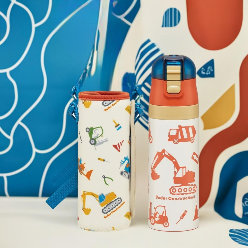 スケーター 当店限定柄新登場 水筒 キッズ カバー 付き 直飲み KSDC4