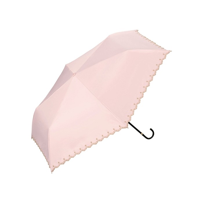 Wpc. 晴雨兼用 折りたたみ 日傘 おしゃれ 遮光 星柄スカラップ 折傘 傘