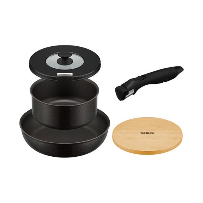 THERMOS（サーモス） フライパン ih 24cm 18cm鍋 5点セット 深型 KSA
