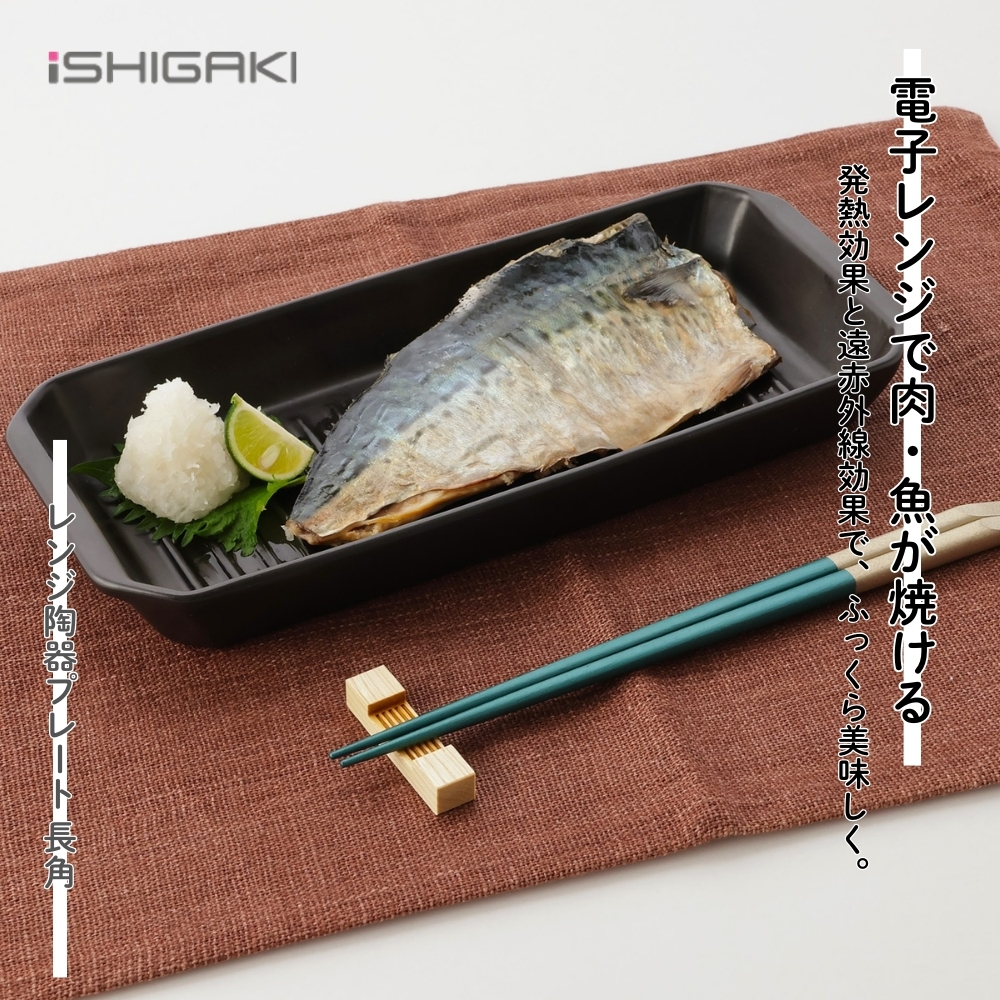 イシガキ産業 DLレンジ陶器プレート 長角 25x11cm 電子レンジ調理器