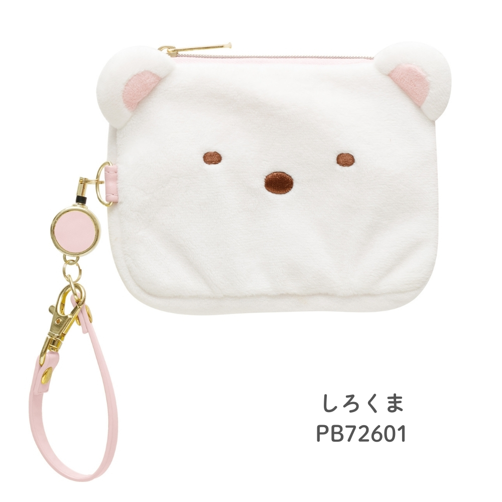 すみっコぐらし サンエックス ぬいぐるみリール付パスケース えびふら