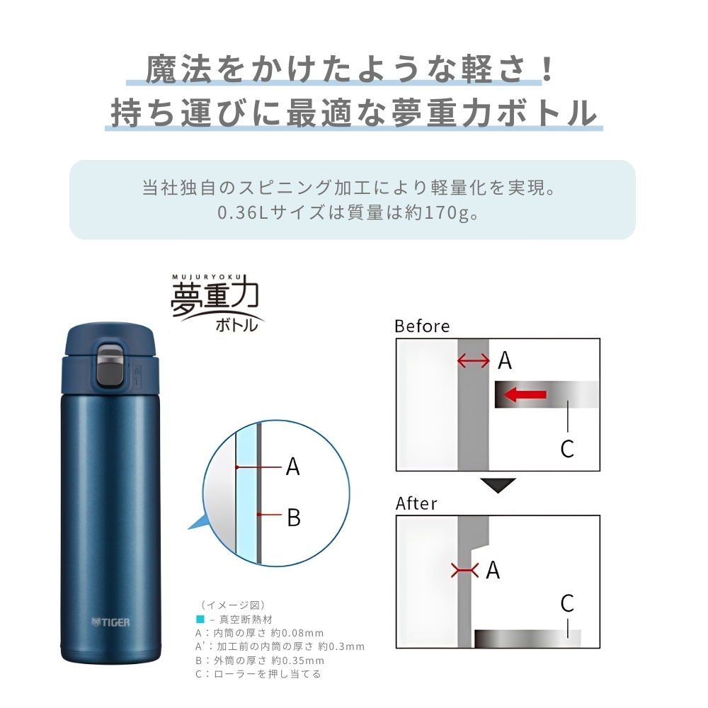 タイガー魔法瓶 新発売 タイガー 水筒 マグ 魔法瓶 真空断熱ボトル
