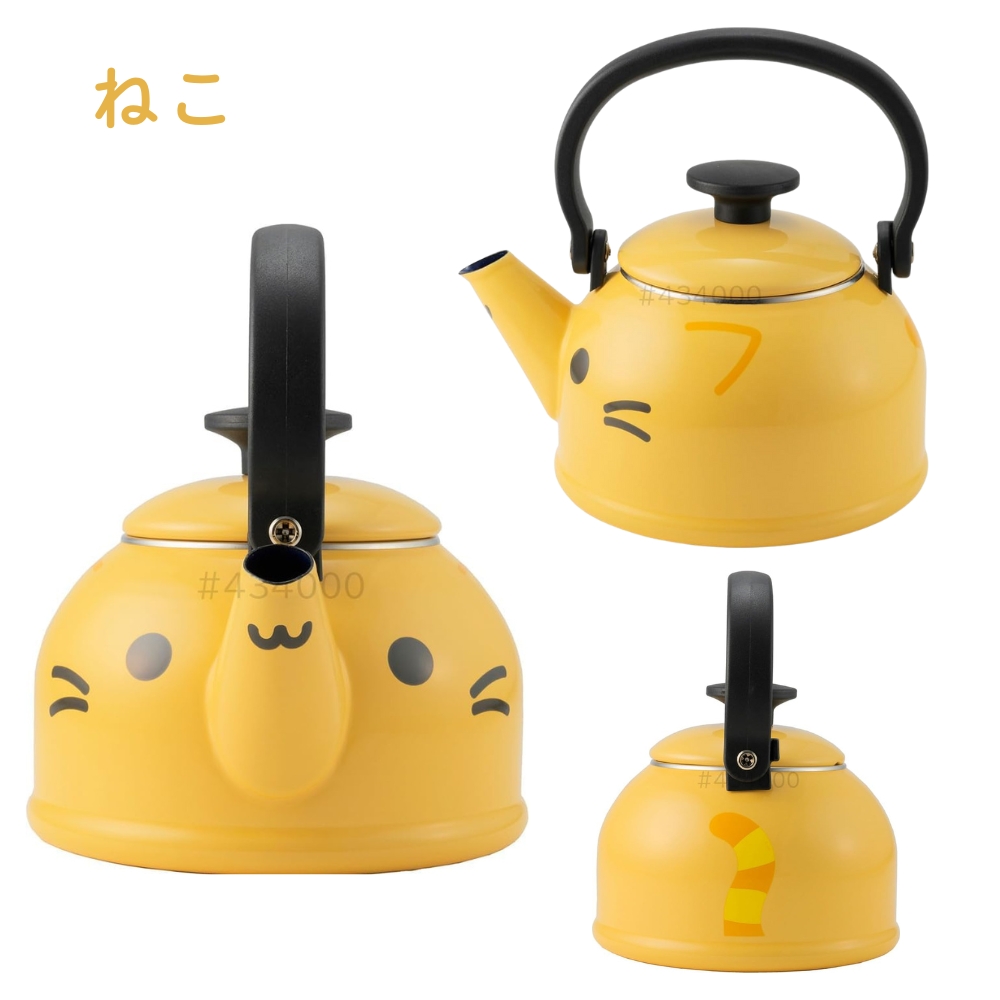希少☆猫ケトル☆猫の笛吹きやかん☆ 富士ホーロー どうぶつやかんシリーズ ケトル やかん 1.6L 1.8L 笛吹