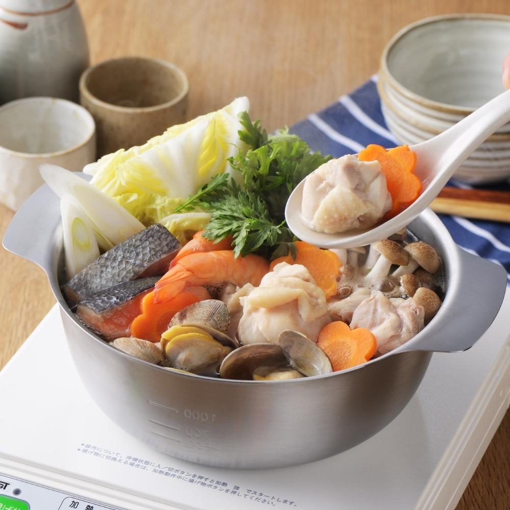 ヨシカワ 美味彩菜 卓上鍋 18cm 目盛付 SJ3627 日本製 ih対応