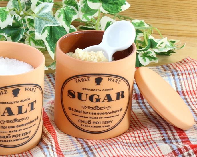 テラコッタ 砂糖 ポット 日本製 卓上 可愛い テーブルウェア 雑貨 保存