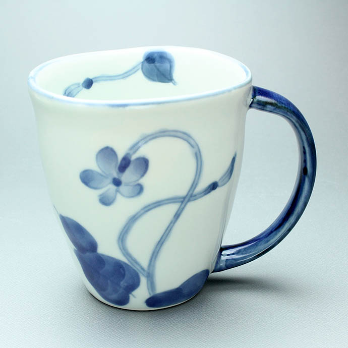有田焼 手描き 野草花 マグカップ 300ml 日本製 磁器 おしゃれ
